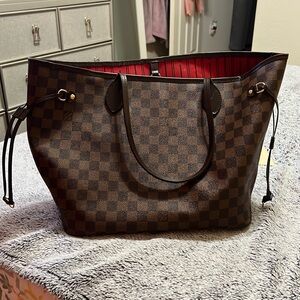 Louis Vuitton Damier Ebene Neverfull MM Tote Bag